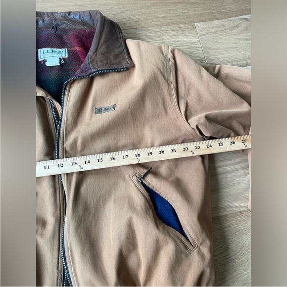 L.L. Bean Tan Bomber Jacket with Brown Collar - Picture 8 of 11